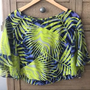 Marciano flutter sleeve cropped blouse